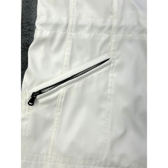 Guess Coat Rain Jacket Women Large Ivory Hooded‎ Pockets Sleek NWOT - Picture 10 of 13